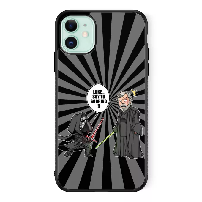 Funda para iPhone 11 Parodia Star Wars Luke Skywalker y Kylo Ren