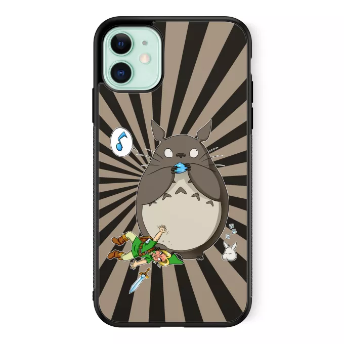 Fodral för iPhone 11 Parodi Zelda Totoro och Link