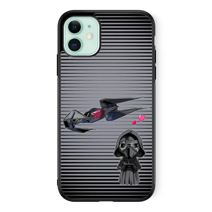 Fodral för iPhone 11 Parodi Stjärnornas krig Tecknad SD Kylo Ren och TIE Silence Mini Drone