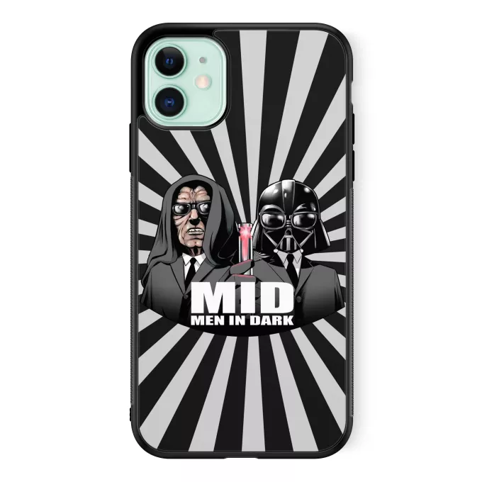 Funda para iPhone 11 Parodia Star Wars Dark Vader, Dark Sidious X MIB: Hombres de negro