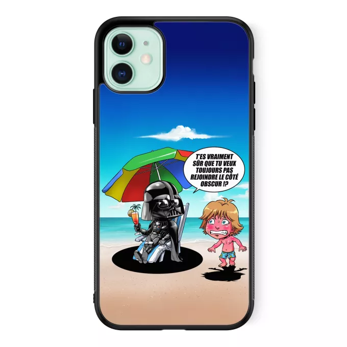 Coque pour téléphone portable iPhone 11 Parodie Star Wars Le pouvoir du côté Obscur... - Luke Skywalker, Dark Vador, le côté obscur