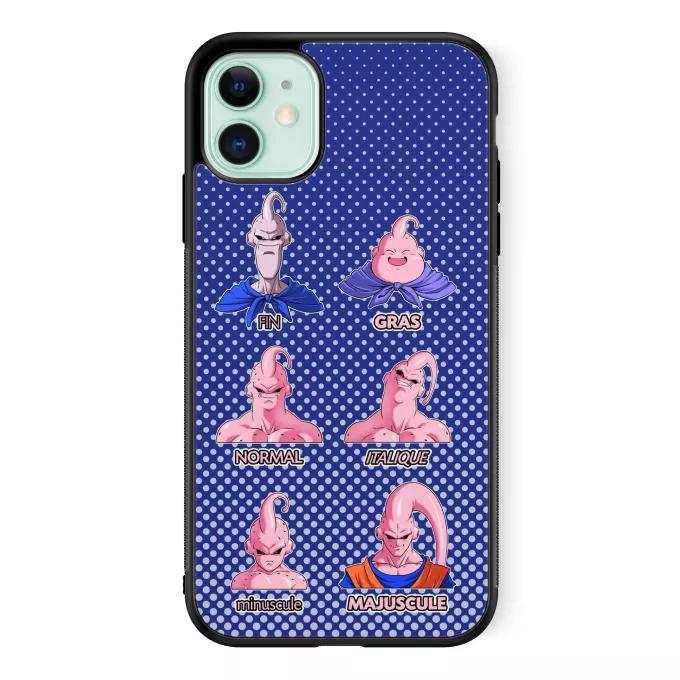 Coque pour téléphone portable iPhone 11 Parodie Dragon Ball Z - DBZ Un sacré caractères... - Boubou aka Majin Bou aka Super Bou aka Bouhan