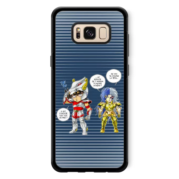 Coque pour téléphone portable Samsung Galaxy S8+ Parodie Saint Seiya Une histoire de dingue... - Seiya de Pégase, Saga chevalier d'or des Gémeaux