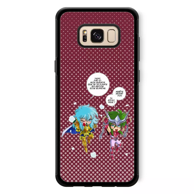 Coque pour téléphone portable Samsung Galaxy S8+ Parodie Saint Seiya Attends que je t'attrape !! - Shun d'Andromède, Aphrodite chevalier d'or des Poissons