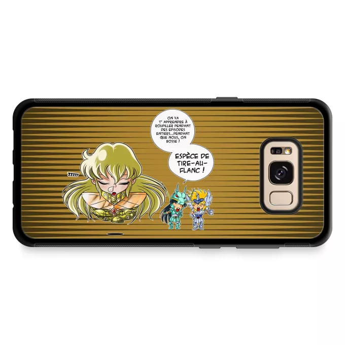 Coque pour téléphone portable Samsung Galaxy S8+ Parodie Saint Seiya La technique interdite: le Roupillon du Lotus !! - Shiryu du Dragon, Hyoga du Cygne, Shaka