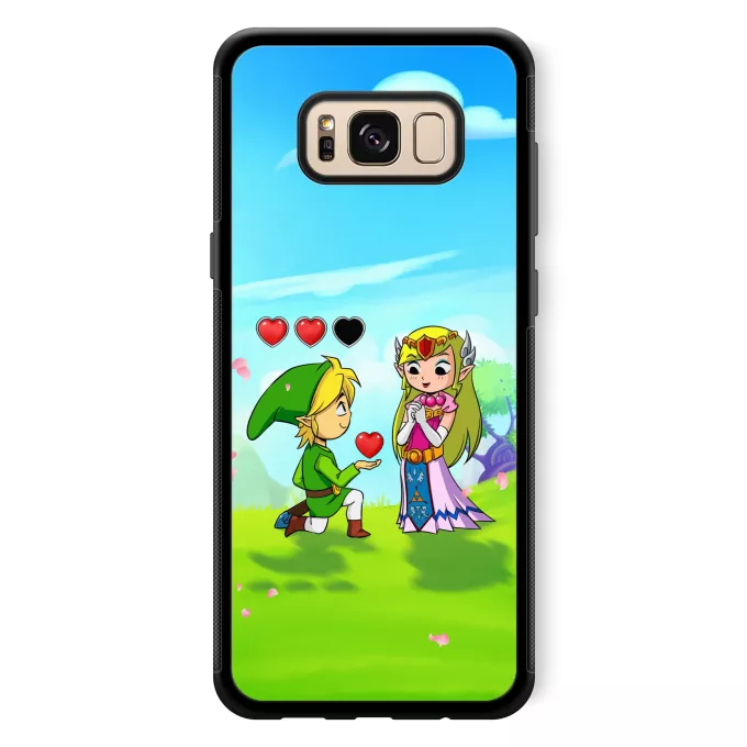 Estojo Samsung Galaxy S8+ Paródia Zelda Link e PrincesaZelda