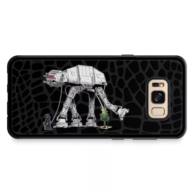 Coque pour téléphone portable Samsung Galaxy S8+ Parodie Star Wars Promenade impériale... - Empereur Palpatine aka Dark Sidious, son robot chien AT-AT