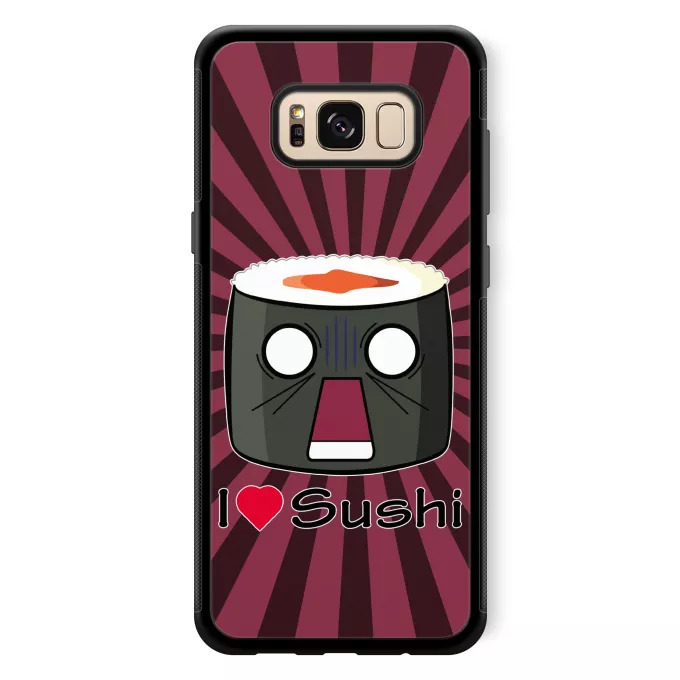 Coque pour téléphone portable Samsung Galaxy S8+ Parodie Japon Culture I Love Sushi ! NOOOO !!