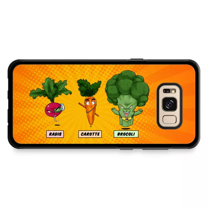 Coque pour téléphone portable Samsung Galaxy S8+ Parodie Dragon Ball Z - DBZ Super Héros de la Planète Végétale - Sangoku, Broly, Raditz