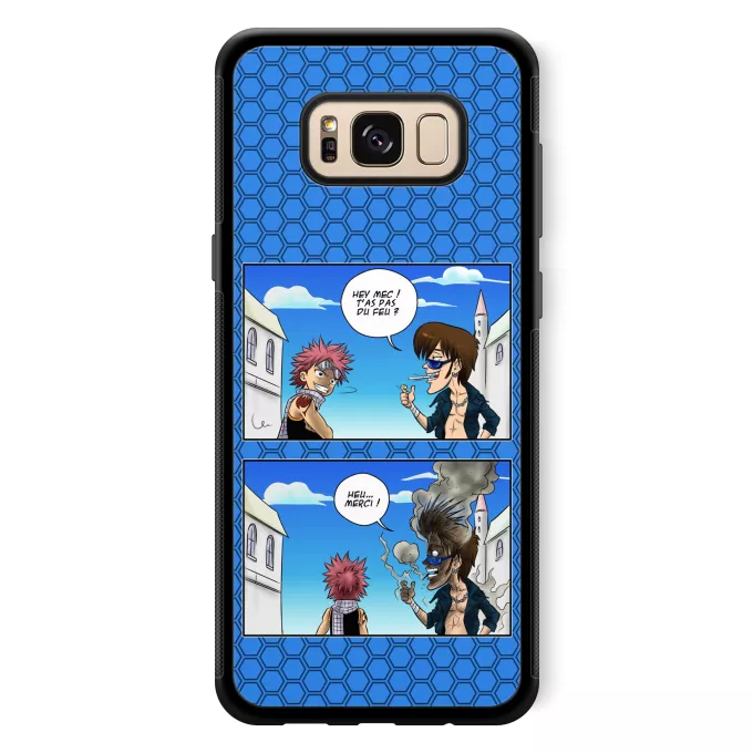 Coque pour téléphone portable Samsung Galaxy S8+ Parodie Fairy Tail Hey mec, t'as pas du feu ? - Natsu Dragnir