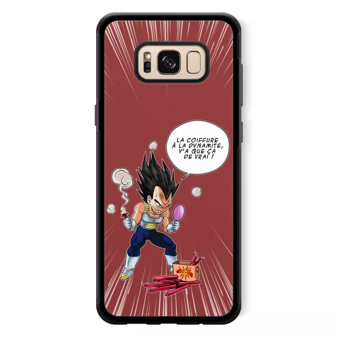 Coque pour téléphone portable Samsung Galaxy S8+ Parodie Dragon Ball Z - DBZ Astuce pour se coiffer le matin ! - Végéta