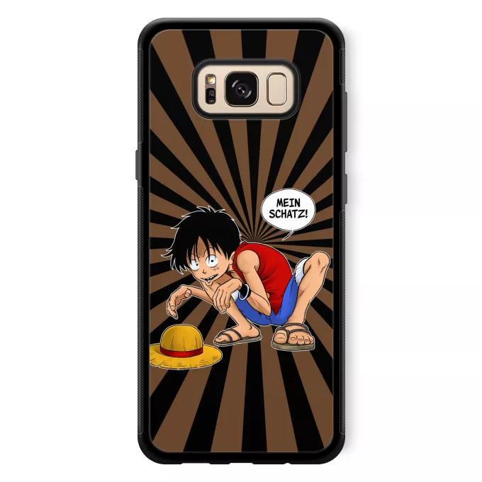 Samsung Galaxy S8+ Handyhülle Parodie auf One Piece Ruffy und Gollum