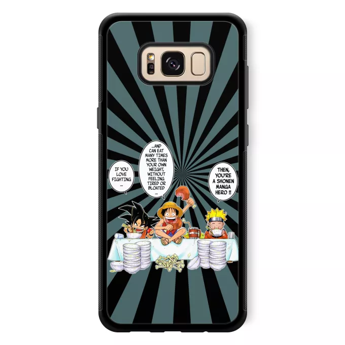 Samsung Galaxy S8+ Phone Case Parody of Naruto Son Goku, Naruto and Luffy