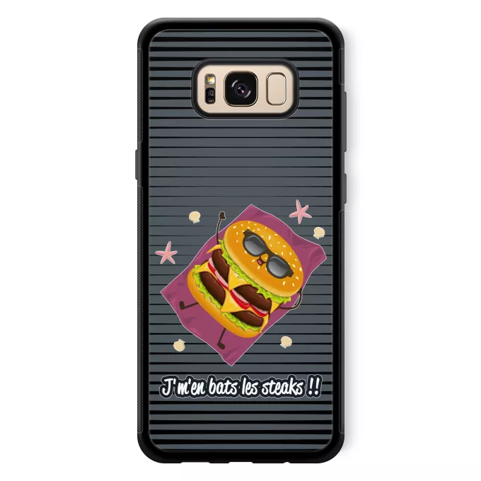 Coque pour téléphone portable Samsung Galaxy S8+ Parodie Funny J'm'en bats les steaks !! - Humoristique - Collection Humour, Fun par Parogeek