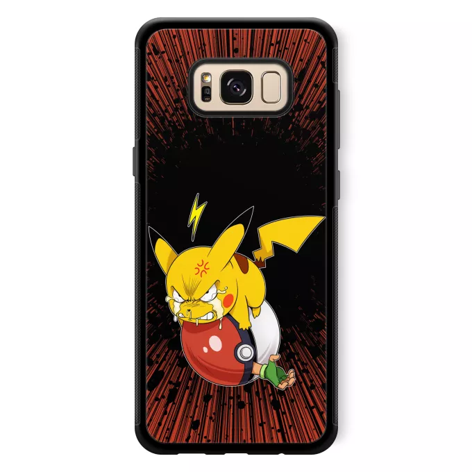 Estojo Samsung Galaxy S8+ Paródia Pokémon Pikachu e Ash Ketchum