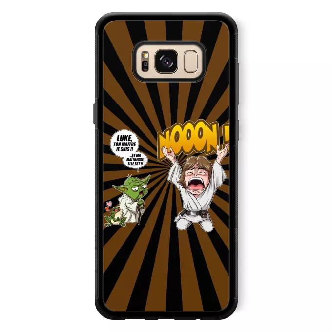 Coque pour téléphone portable Samsung Galaxy S8+ Parodie Star Wars Luke Life Episode IV : le Maître... - Yoda, Luke Skywalker