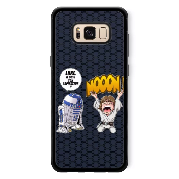 Coque pour téléphone portable Samsung Galaxy S8+ Parodie Star Wars Luke Life Episode V : un robot...ménager !! - Luke Skywalker, R2-D2