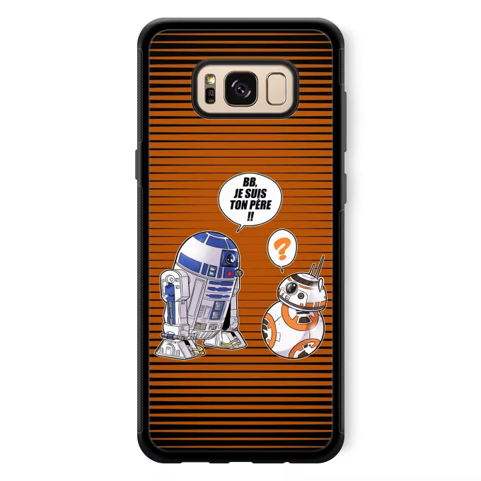 Coque pour téléphone portable Samsung Galaxy S8+ Parodie Star Wars BB, je suis ton père (SD Edition) - R2-D2, BB-8