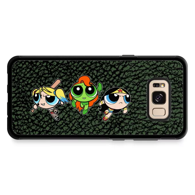 Samsung Galaxy S8+ Handyhülle Parodie auf Batman Bubbles, Buttercup und Blossom aka Harley Quinn, Wonder Woman and Poison Ivy