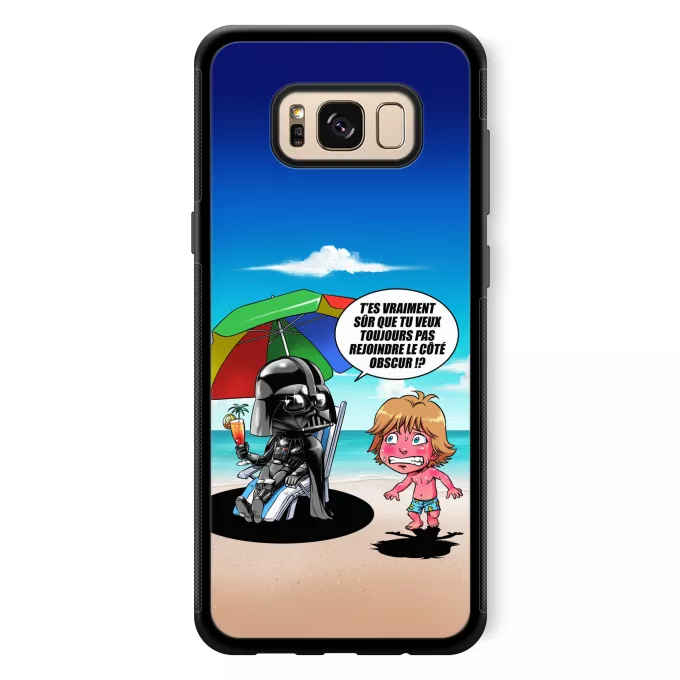 Coque pour téléphone portable Samsung Galaxy S8+ Parodie Star Wars Le pouvoir du côté Obscur... - Luke Skywalker, Dark Vador, le côté obscur