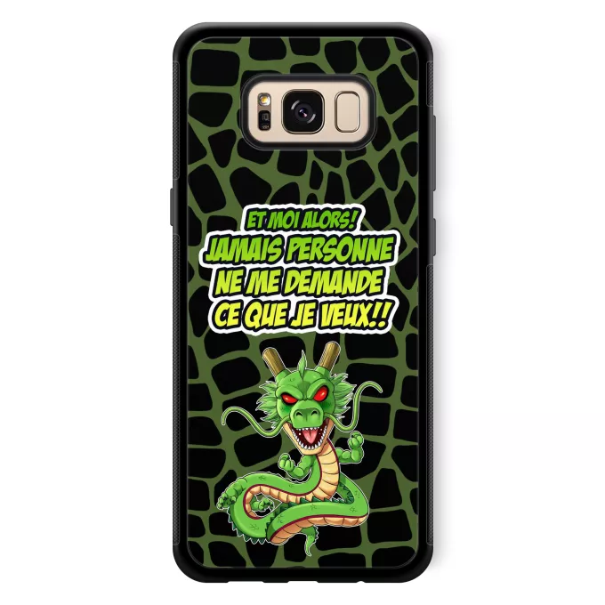 Coque pour téléphone portable Samsung Galaxy S8+ Parodie Dragon Ball Z - DBZ Jamais personne me demande ce que je veux - Shenron