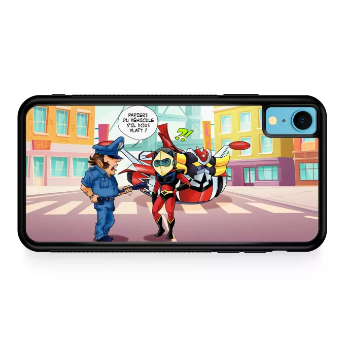 Coque pour téléphone portable iPhone XR Parodie Goldorak Papiers du véhicule s'il vous plaît ! - Actarus