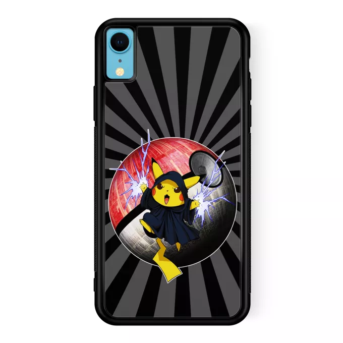 Estojo iPhone XR Paródia Pokémon Pikachu e Darth Sidious