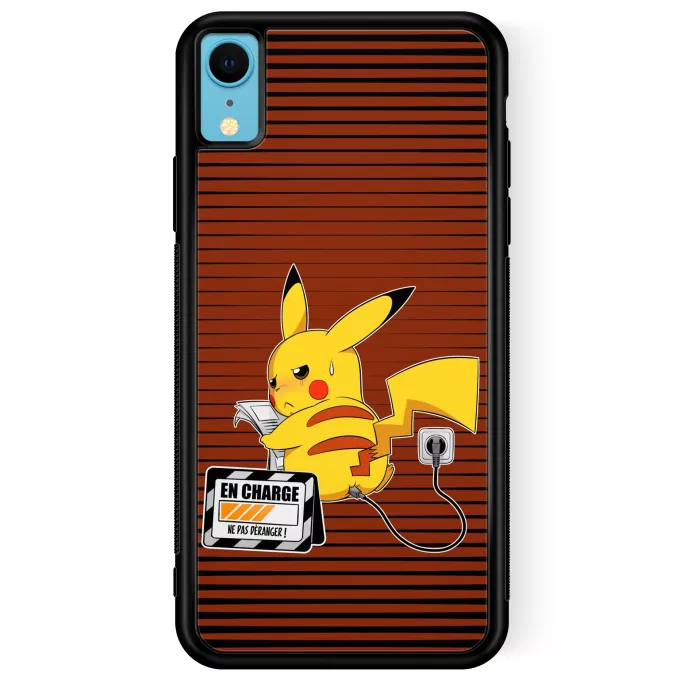 Coque pour téléphone portable iPhone XR Parodie Pokémon En Charge... Ne pas déranger ! - Pikachu