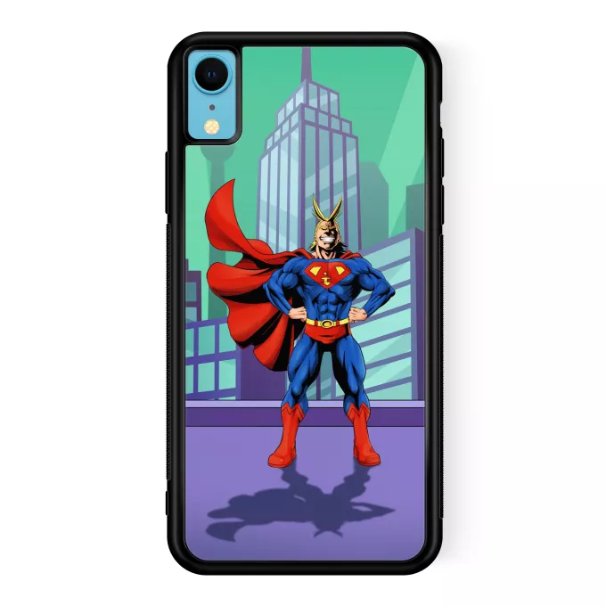 Fodral för iPhone XR Parodi My Hero Academia All Might X Stålmannen