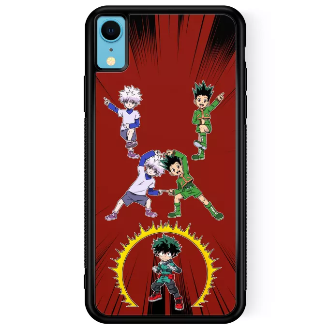 Fodral för iPhone XR Parodi My Hero Academia Gon, Killua och Deku (Izuku Midoriya)