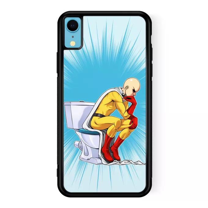 Funda para iPhone XR Parodia One-Punch Man Saitama El pensador