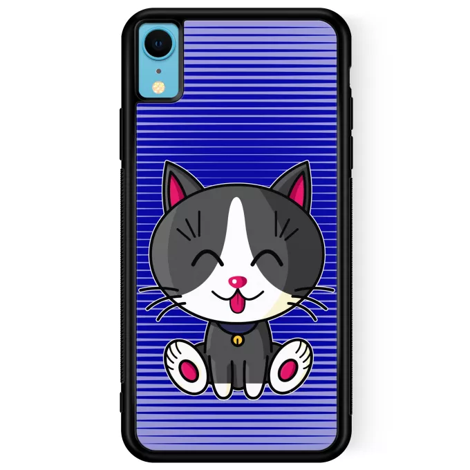 Coque pour téléphone portable iPhone XR Parodie Kawaii Baby Cats Kawaii Baby Cat (blanc et gris)