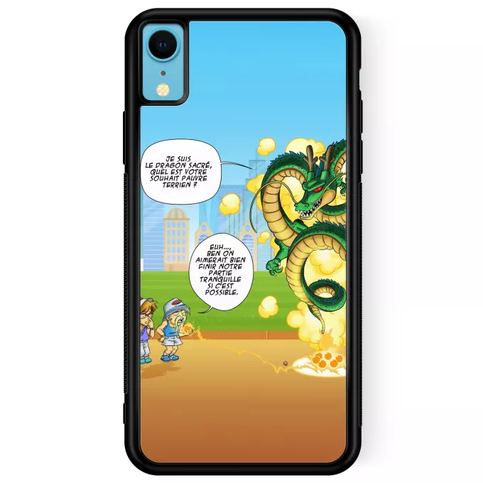 Coque pour téléphone portable iPhone XR Parodie Dragon Ball Z - DBZ La Pétanque, c'est sacré ! - Shenron, les pétanqueurs marseillais