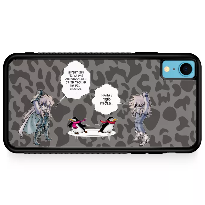 Coque pour téléphone portable iPhone XR Parodie Saint Seiya Des Relations glaciales entre un Maître et son élève ! - Camus chevalier d'or du Verseau, Hyoga du Cygne
