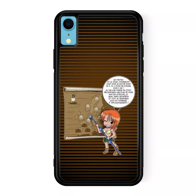 Coque pour téléphone portable iPhone XR Parodie One Piece Les prévisions de Météo Pirate pour le prochain épisode ! - Nami