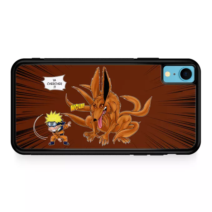 Coque pour téléphone portable iPhone XR Parodie Naruto Va chercher ! - Kyubi le démon Renard à 9 queues