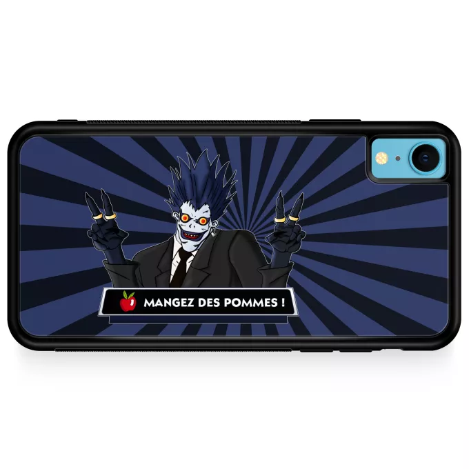Coque pour téléphone portable iPhone XR Parodie Death Note Mangez des Pommes ! - Ryuk le shinigami
