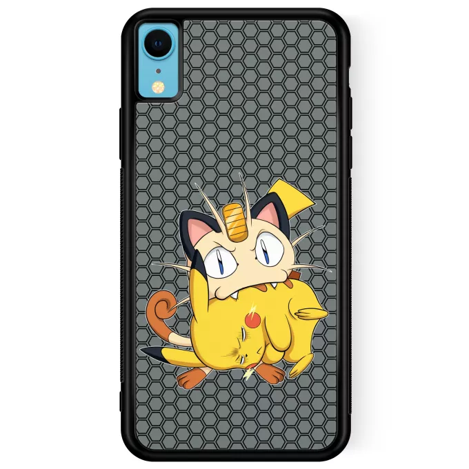 Funda para iPhone XR Parodia Pokémon Pikachu y Meowth