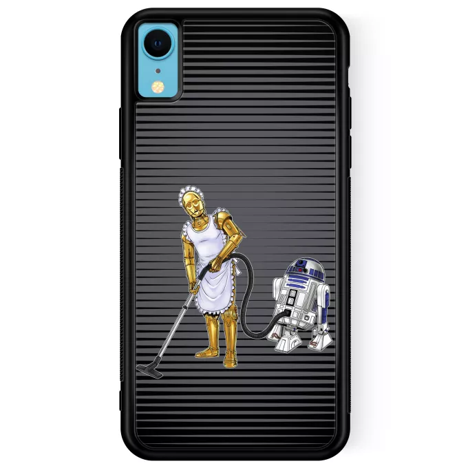 Funda para iPhone XR Parodia Star Wars R2-D2 y C-3PO