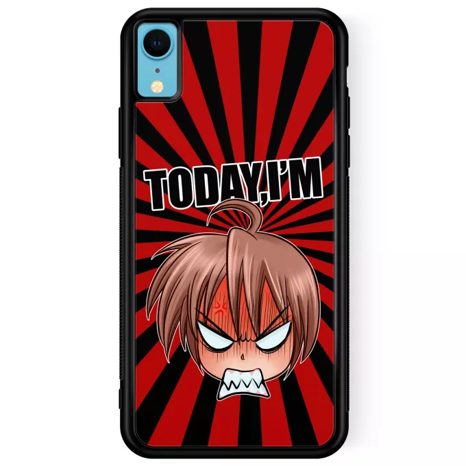 Coque pour téléphone portable iPhone XR Parodie Today I am Today I am trop vénère - Manga Style - Humeur