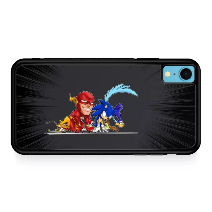 iPhone XR Phone Case Parody of Flash Flash, Sonic, Roadrunner and Speedy Gonzales