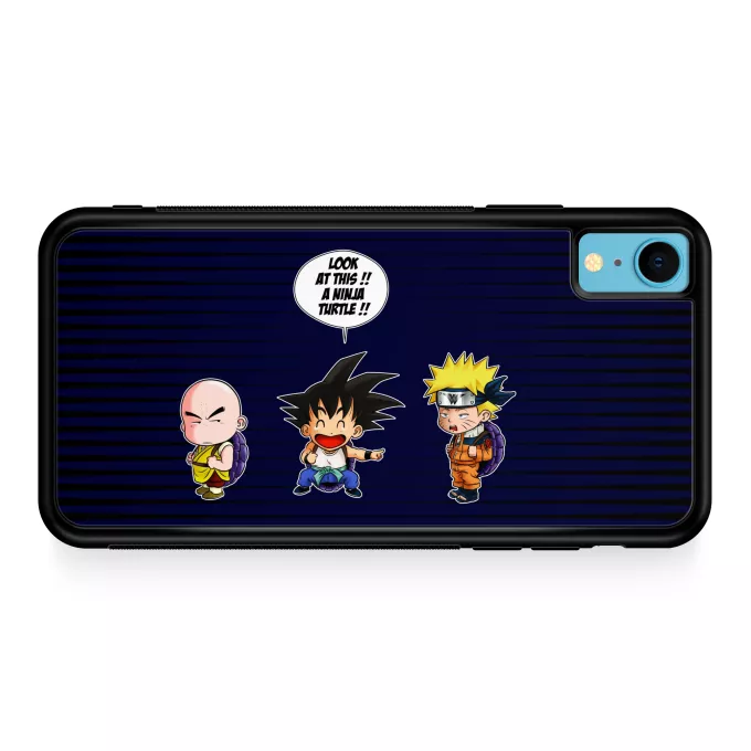 Funda para iPhone XR Parodia Naruto Son Gokū, Kuririn y Naruto