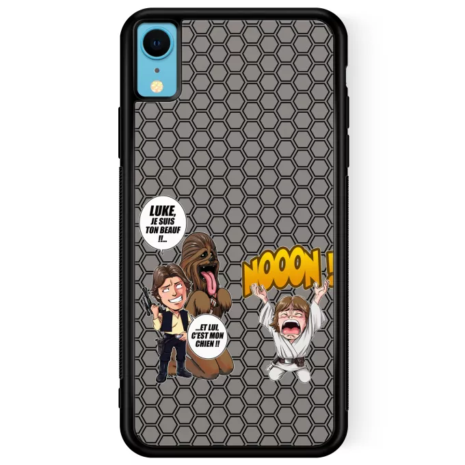 Coque pour téléphone portable iPhone XR Parodie Star Wars Luke Life Episode III : Un beauf carrément beauf :) - Luke Skywalker, Chewbacca, Han Solo