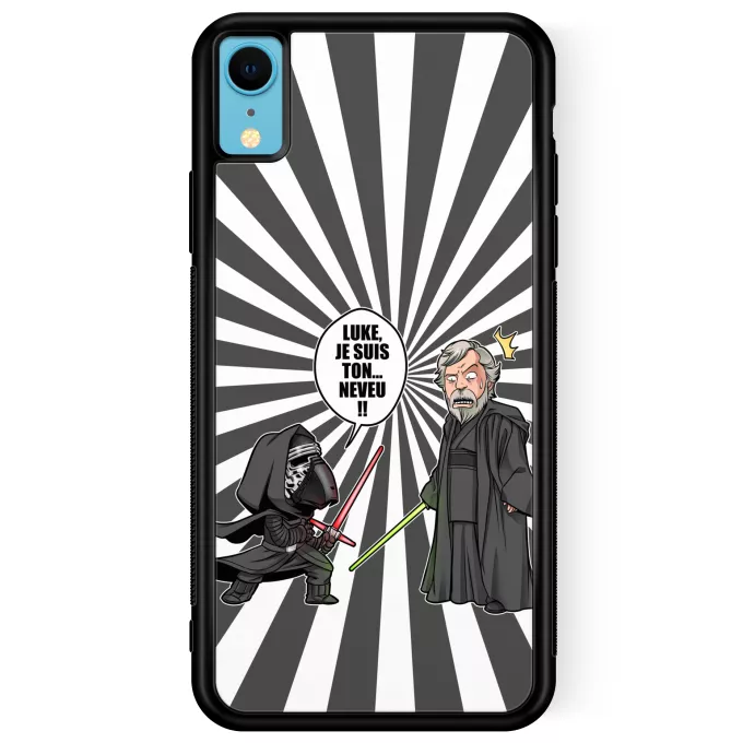 Coque pour téléphone portable iPhone XR Parodie Star Wars Luke, je suis ton... ;) - Kylo Ren Vs Luke Skywalker