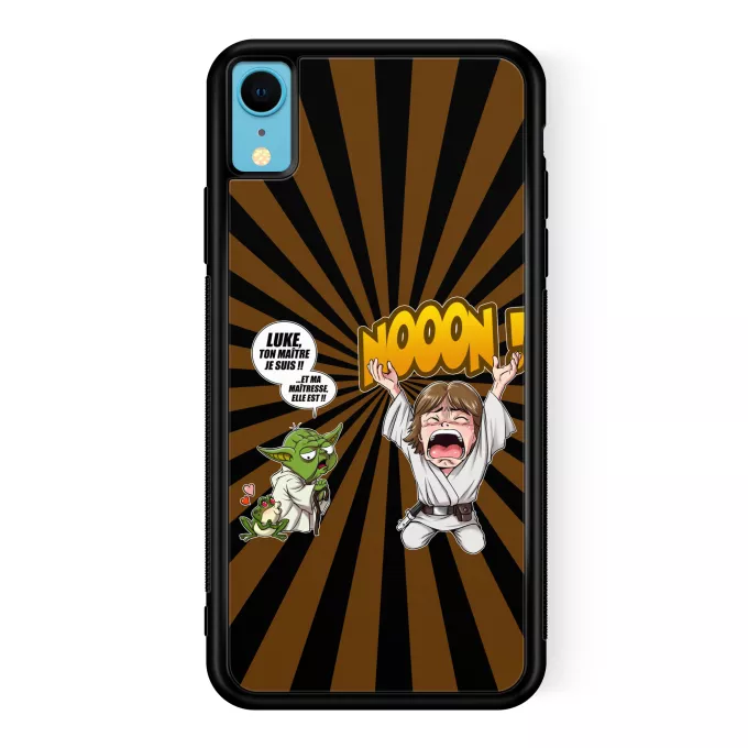 Coque pour téléphone portable iPhone XR Parodie Star Wars Luke Life Episode IV : le Maître... - Yoda, Luke Skywalker
