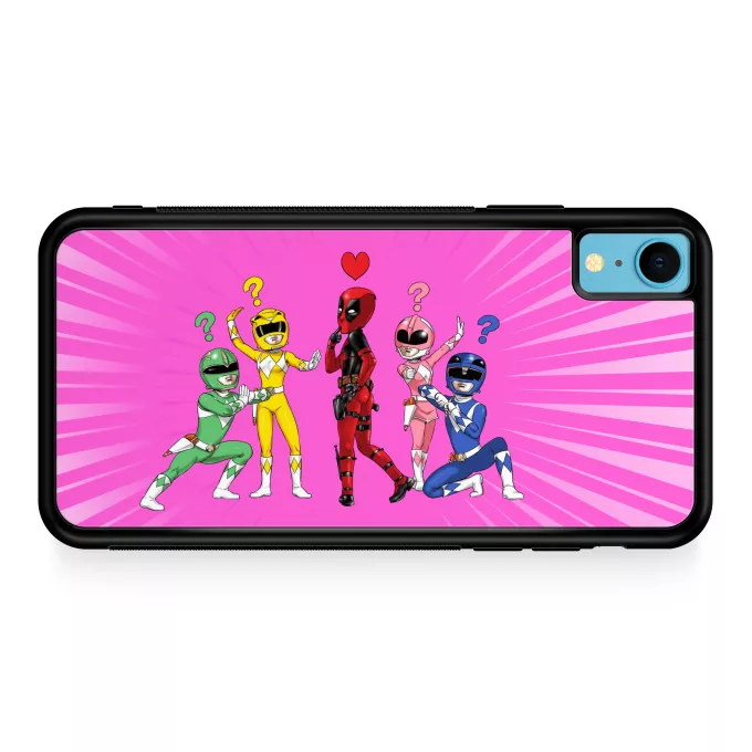 Estojo iPhone XR Paródia Deadpool Deadpool e Power Rangers