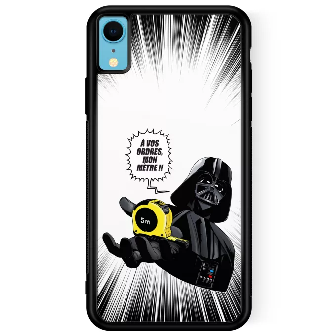 Coque pour téléphone portable iPhone XR Parodie Star Wars A vos ordres, mon Mètre... !! - Dark Vador