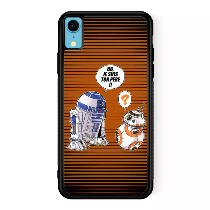 Coque pour téléphone portable iPhone XR Parodie Star Wars BB, je suis ton père (SD Edition) - R2-D2, BB-8