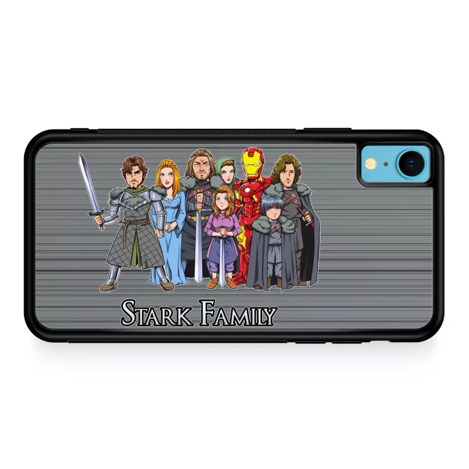 iPhone XR Handyhülle Parodie auf Game of Thrones Eddard, Catelyn, Robb, Sansa, Arya, Brian, Rickon und Tony Stark