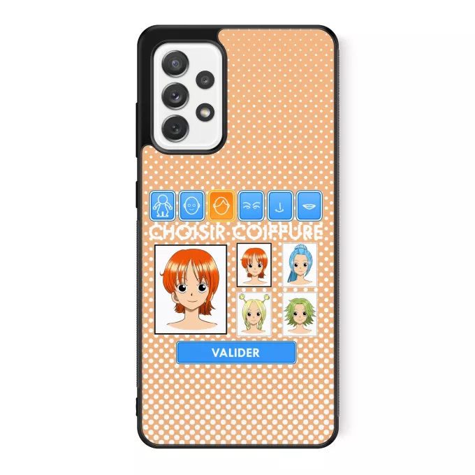 Coque pour téléphone portable Samsung Galaxy A52 Parodie One Piece Générateur de personnages :) - Nami, Vivi